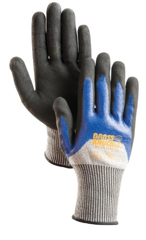 GLOVE HDPE 13G SALT/PEPP;NITRILE DOUBLE COAT 3/4 - Latex, Supported
